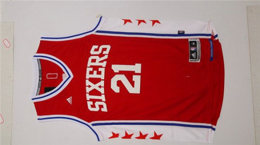 Maillot De Basket Philadelphia 76ers Joel Embiid 21 Tissus Sportif Fans Edition Rouge